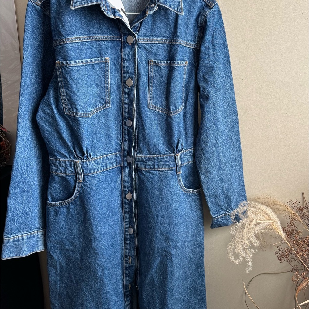 ZARA  NWT  Denim midi Dress - Picture 8 of 13